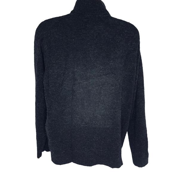 Northern Isles Merino Wool Sweater Men's Medium Quarter Zip Black Stretch - Picture 4 of 6